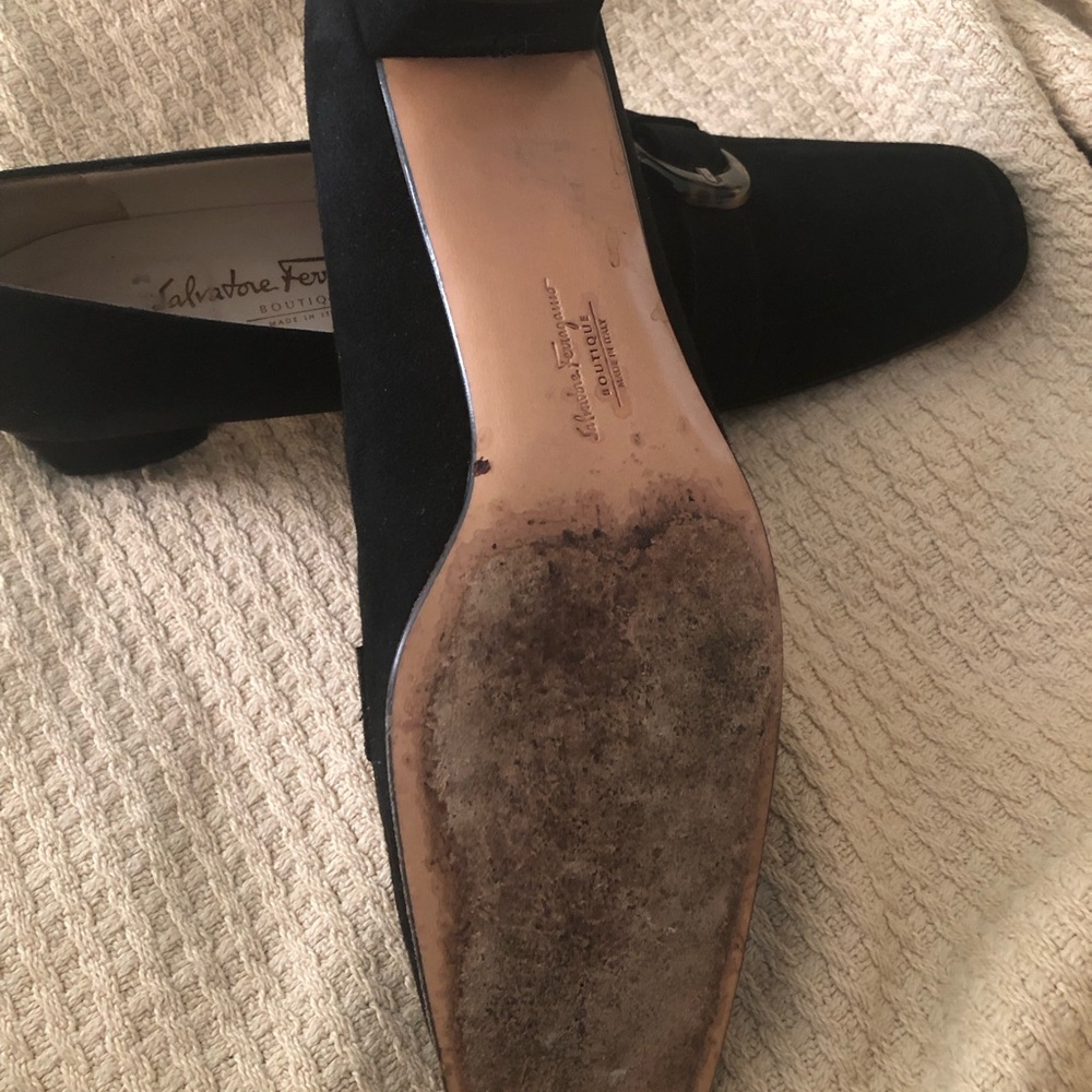 Suede tortoise buckle loafers some wear at soles. Little to no toe creasing - Picture 7 of 7